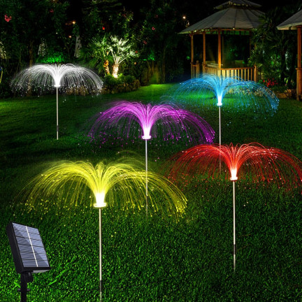 TG71397 solární lampa, 2 ks/sada, zahradní LED lampa ve tvaru medúzy, zapichovací lampa „jellyfish“