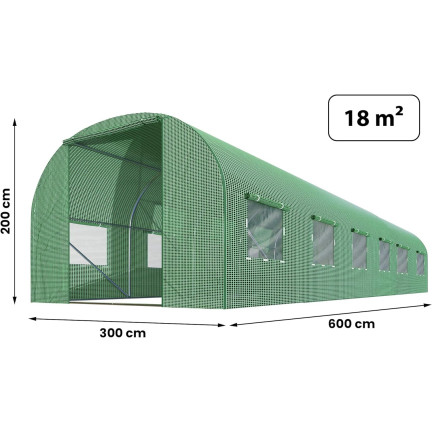 TG71372 náhradní fólie pro fóliový tunel, krycí fólie pro zahradní skleník 6x3, 18 m²