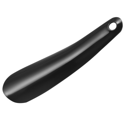 Plastová lžíce na boty, černá, krátká, cestovní, 16 cm