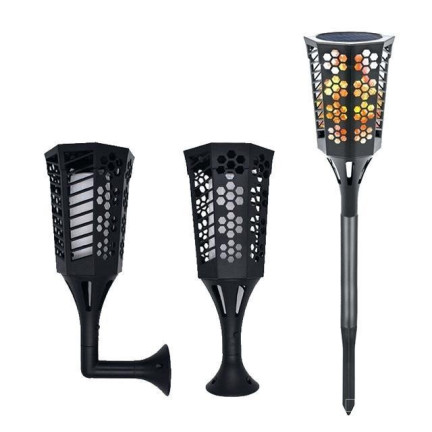 TG67269 solární lampa, LED pochodeň 3 v 1, zapichovací lucerna, nástěnné svítidlo, svítilna