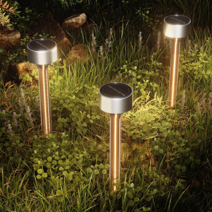 TG60448 solární svítidlo, zahradní zapichovací LED lampa, průhledná, solární sloupek se senzorem