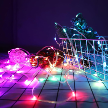Chytré LED vánoční světýlka, 100 l, vícebarevná, s dálkovým ovládáním, USB, 10 + 0,6 m