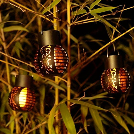 TG60446 solární lampa, pochodeň, závěsná LED lampa, loftový lucernička, prolamovaná