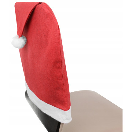SW49 potahy na židle, čepice Santa Clause, vánoční ozdoba na opěradlo židle