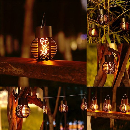 TG60446 solární lampa, pochodeň, závěsná LED lampa, loftový lucernička, prolamovaná