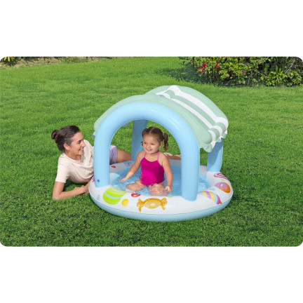 52638 Bazén se stříškou, dětský bazén, nafukovací dno, Bestway 34L 1,04 X 0,84 m