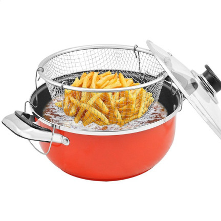 WW29 hrnec na smažení hranolků, ryb, kuřete a koblih, sítko, fritéza + košík