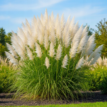 R2249 PAMPOVÁ TRÁVA ZPEŘENÁ KVĚTENSTVÍ NEJKRÁSNĚJŠÍ CORTADERIA SELLOANA