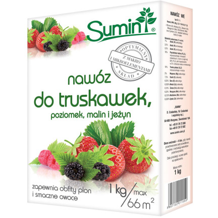 SUM77 – hnojivo Sumin pro jahody, lesní jahody, maliny a ostružiny, optimální složení, 1 kg