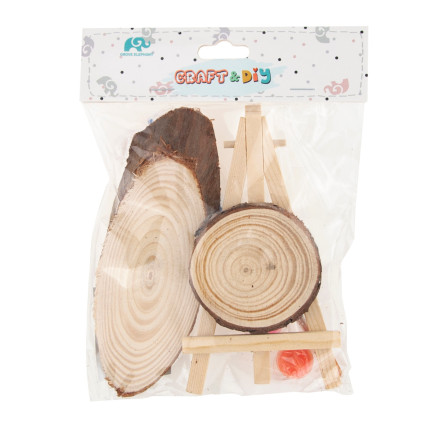 C153902  dřevěná deska + barvy, mini malířský stojan, sada pro vlastní sestavení