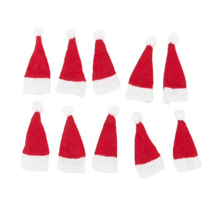 C47418 čepice Santa Clause, 10 ks, obal na příbory a láhev
