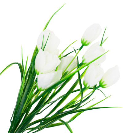CV07855-1 tulipány kytice tulipánů umělé květiny bílé v kytici tulipánů dekorace