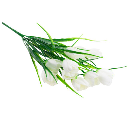 CV07855-1 tulipány kytice tulipánů umělé květiny bílé v kytici tulipánů dekorace