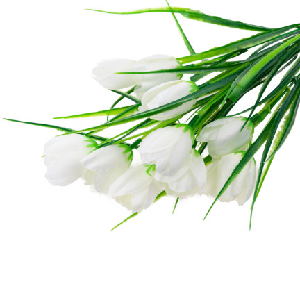 CV07855-1 tulipány kytice tulipánů umělé květiny bílé v kytici tulipánů dekorace