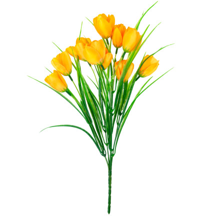 CV07855-5 tulipány, kytice tulipánů, umělé květiny, žluté tulipány v kytici, dekorace