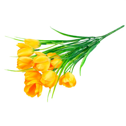 CV07855-5 tulipány, kytice tulipánů, umělé květiny, žluté tulipány v kytici, dekorace