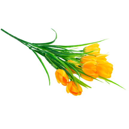 CV07855-5 tulipány, kytice tulipánů, umělé květiny, žluté tulipány v kytici, dekorace