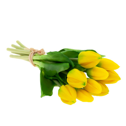 CV08289-4 kytice tulipánů z gumy, květiny jako živé, luxusní, 9 ks