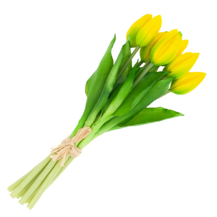 CV08289-4 kytice tulipánů z gumy, květiny jako živé, luxusní, 9 ks