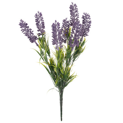 CV08589 umělé květiny – levandule, vřes, kytice z vřesu a větviček, velké, 33 cm