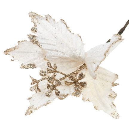 CV09255-2 betlémská hvězda na špičce, brokátová vánoční hvězda, dekorativní, na vánoční výzdobu, barva ecru