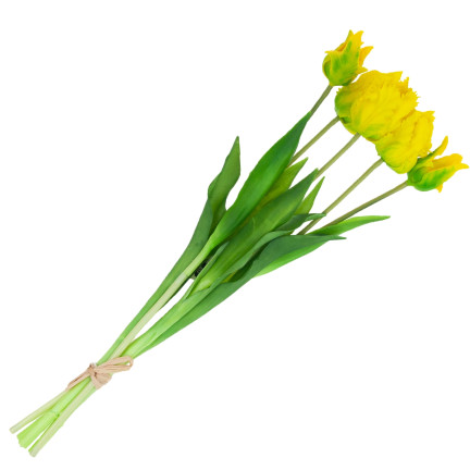 CV13899-3 tulipány, kytice tulipánů, papouščí tulipány, umělé květiny s gumovým povrchem, 5 ks, vypadají jako živé