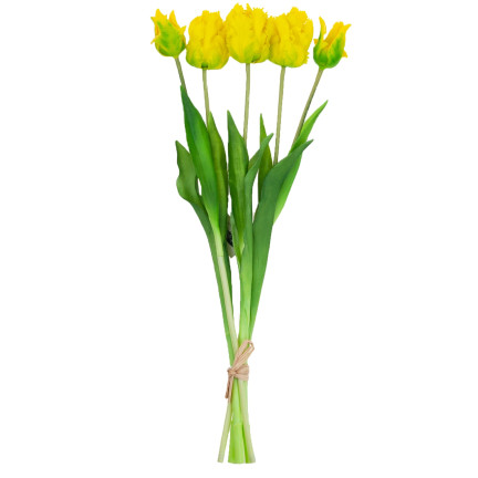 CV13899-3 tulipány, kytice tulipánů, papouščí tulipány, umělé květiny s gumovým povrchem, 5 ks, vypadají jako živé