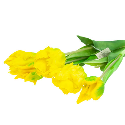 CV13899-3 tulipány, kytice tulipánů, papouščí tulipány, umělé květiny s gumovým povrchem, 5 ks, vypadají jako živé