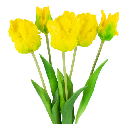 CV13899-3 tulipány, kytice tulipánů, papouščí tulipány, umělé květiny s gumovým povrchem, 5 ks, vypadají jako živé