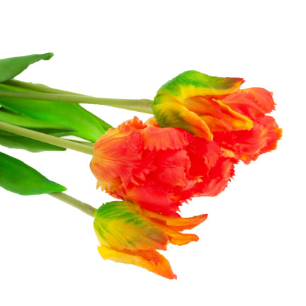 CV13899-7 tulipány, kytice tulipánů, papouškové umělé květiny s gumovým povrchem, 5 ks, vypadají jako živé