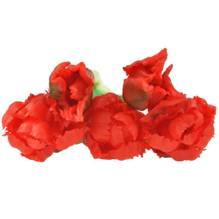 CV13899-8 tulipány, kytice tulipánů, papouščí tulipány, umělé květiny s gumovým povrchem, 5 ks, vypadají jako živé