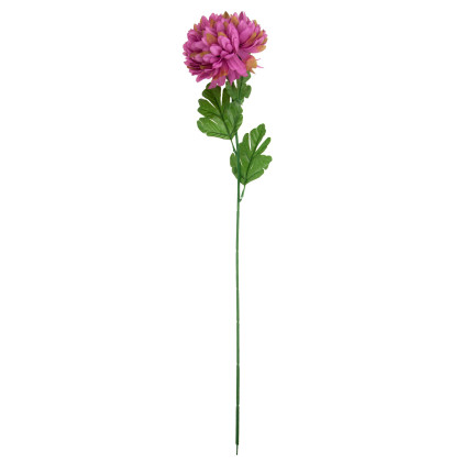 CV14384-5 chryzantéma, větvička 70 cm, umělé květiny do věnce, velký květ 13 cm na hrob, purpurová