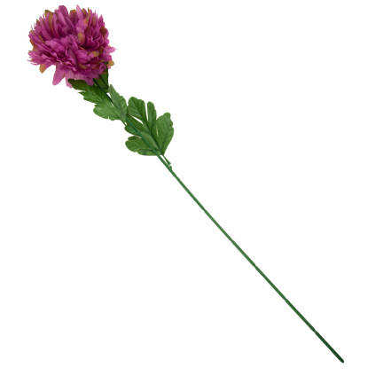 CV14384-5 chryzantéma, větvička 70 cm, umělé květiny do věnce, velký květ 13 cm na hrob, purpurová