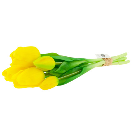 CV17692-3 tulipány, kytice tulipánů, gumové, jako živé, realistické, žluté