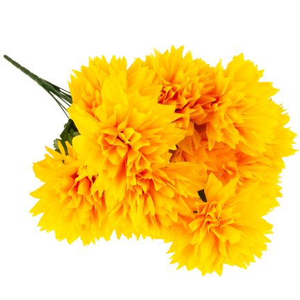 CV23704-3 chryzantéma, kytice 12 květů, umělá, 50 cm, žlutá