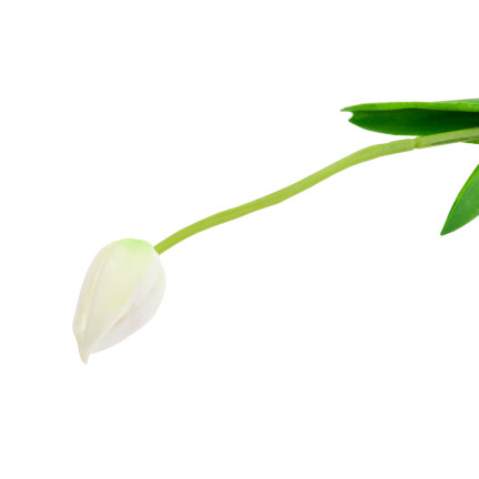 CV26799-1 umělý pogumovaný tulipán, bílý, krásný jako živý, pěnové tulipány, dekorace