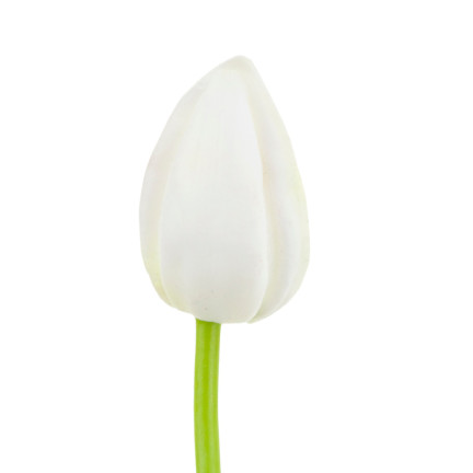 CV26799-1 umělý pogumovaný tulipán, bílý, krásný jako živý, pěnové tulipány, dekorace