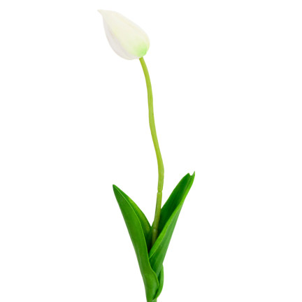 CV26799-1 umělý pogumovaný tulipán, bílý, krásný jako živý, pěnové tulipány, dekorace