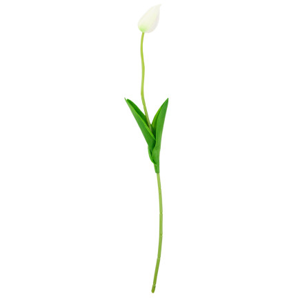 CV26799-1 umělý pogumovaný tulipán, bílý, krásný jako živý, pěnové tulipány, dekorace