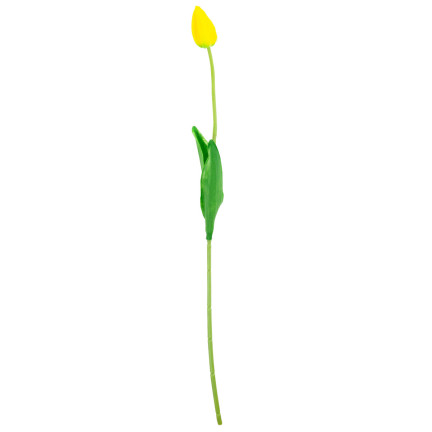CV26799-4 umělý pogumovaný tulipán, žlutý, krásný jako živý, pěnové tulipány, dekorace