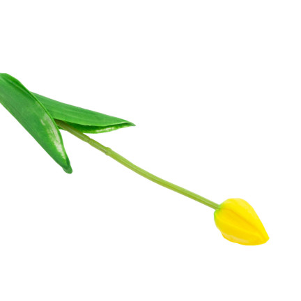 CV26799-4 umělý pogumovaný tulipán, žlutý, krásný jako živý, pěnové tulipány, dekorace