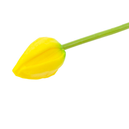 CV26799-4 umělý pogumovaný tulipán, žlutý, krásný jako živý, pěnové tulipány, dekorace
