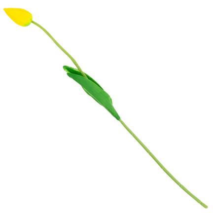 CV26799-4 umělý pogumovaný tulipán, žlutý, krásný jako živý, pěnové tulipány, dekorace