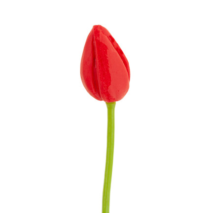CV26799-7 umělý tulipán s gumovým povrchem, červený, krásný jako živý, pěnové tulipány, dekorace
