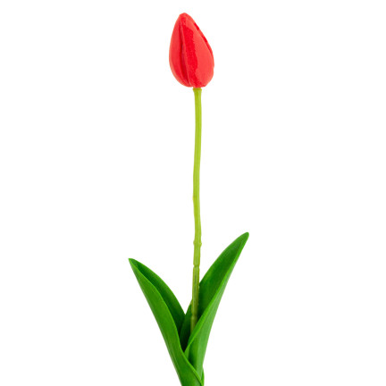 CV26799-7 umělý tulipán s gumovým povrchem, červený, krásný jako živý, pěnové tulipány, dekorace