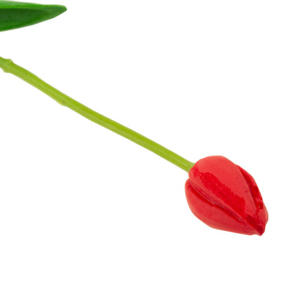 CV26799-7 umělý tulipán s gumovým povrchem, červený, krásný jako živý, pěnové tulipány, dekorace
