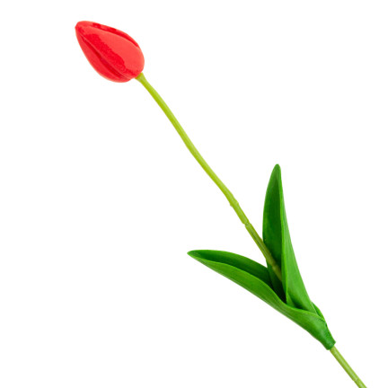 CV26799-7 umělý tulipán s gumovým povrchem, červený, krásný jako živý, pěnové tulipány, dekorace