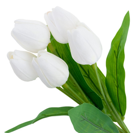 CV26805-2 tulipán, kytice tulipánů, bílé, krásné jako živé, umělé pěnové tulipány