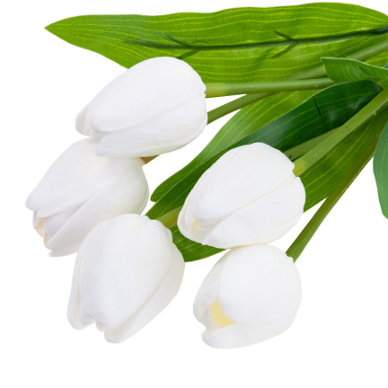 CV26805-2 tulipán, kytice tulipánů, bílé, krásné jako živé, umělé pěnové tulipány