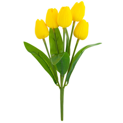 CV26805-5 velký kytice tulipánů X5 umělé květiny tulipány v kytici žluté